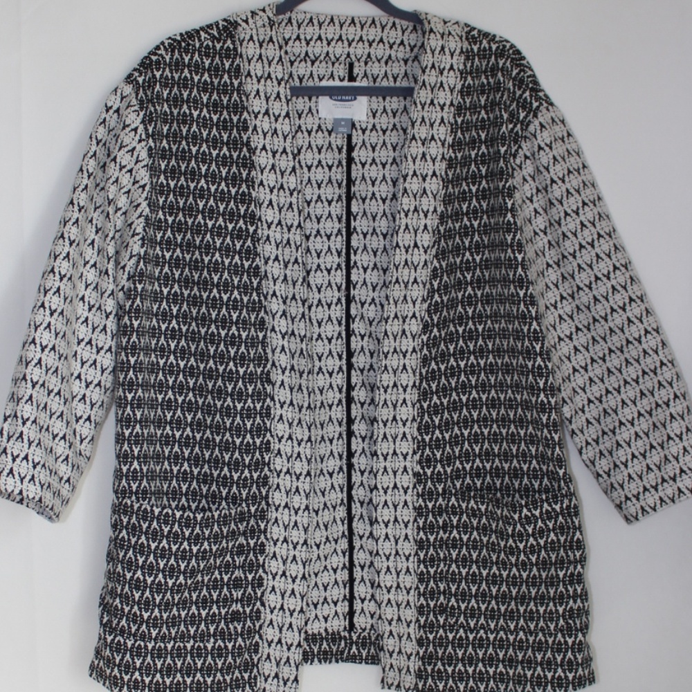 Old Navy Black and White Cardigan
